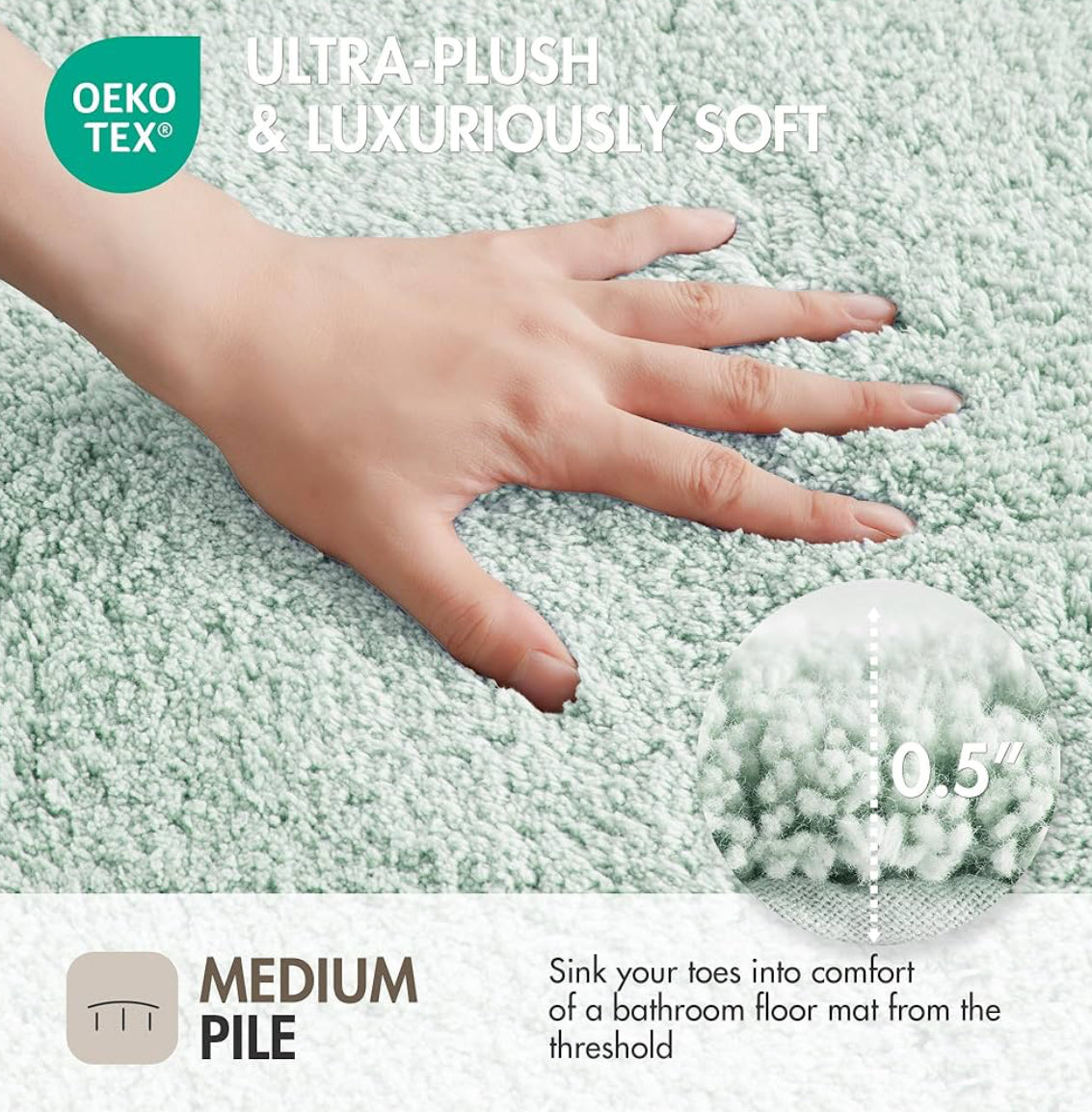 Madison Park Evan 100% Cotton Bathroom Rug Bath Mat Shower Room 24x40