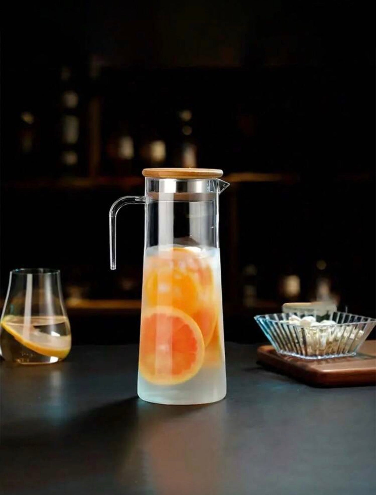 Jarra de bebidas resistente con cubierta de madera 1100 ml