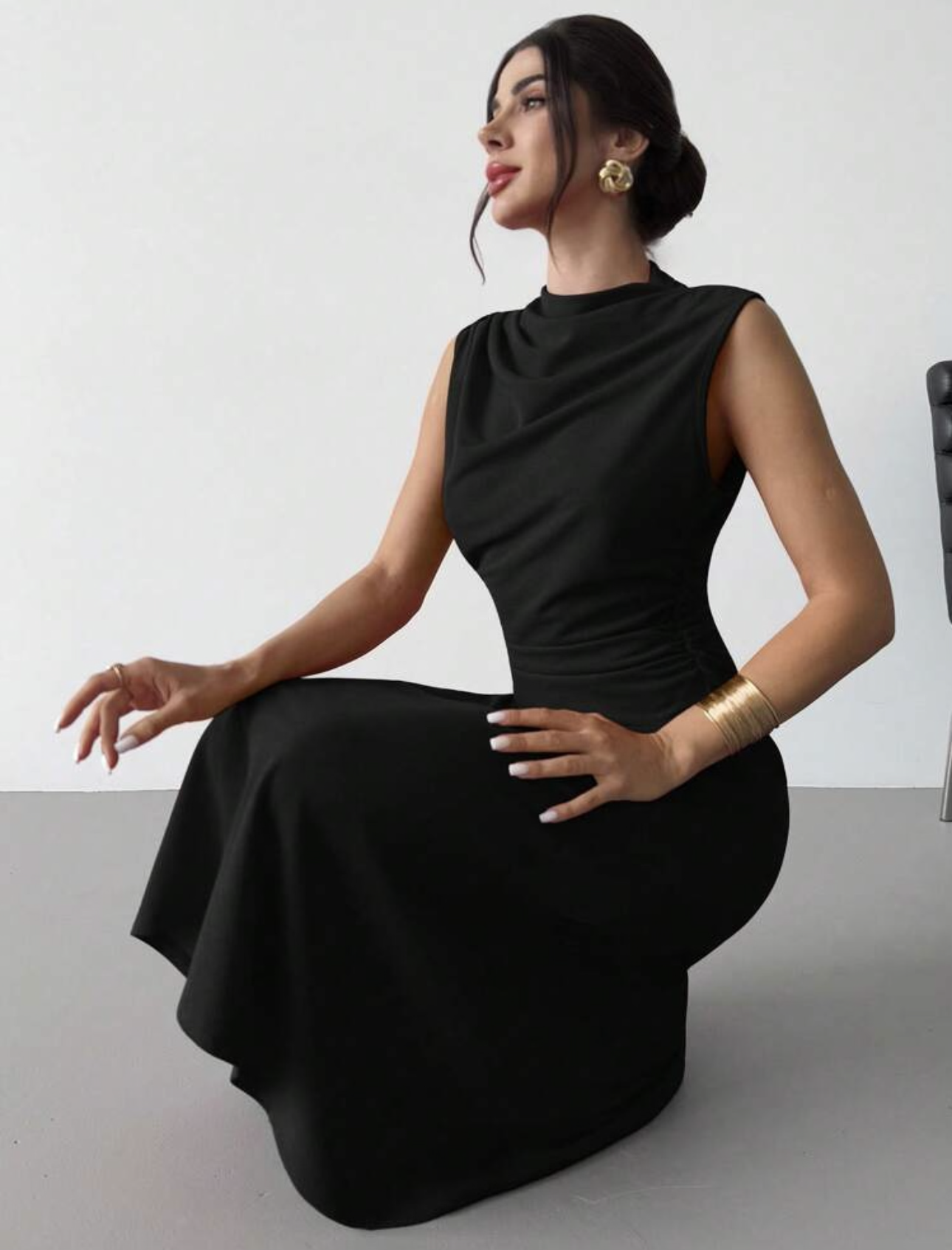Vestido negro largo elegante