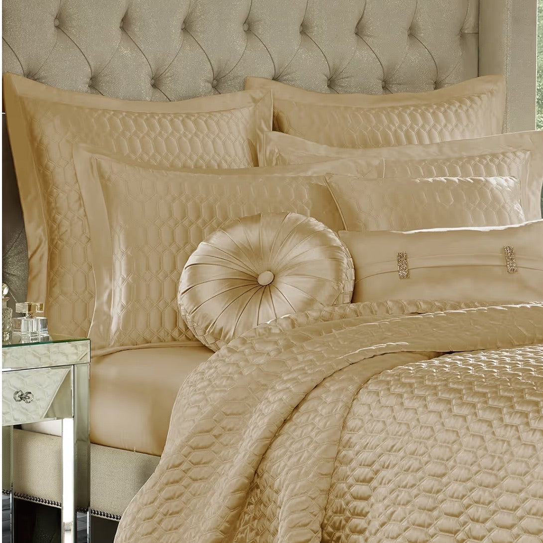 J Queen New York Satinique Quilted Gold King Coverlet