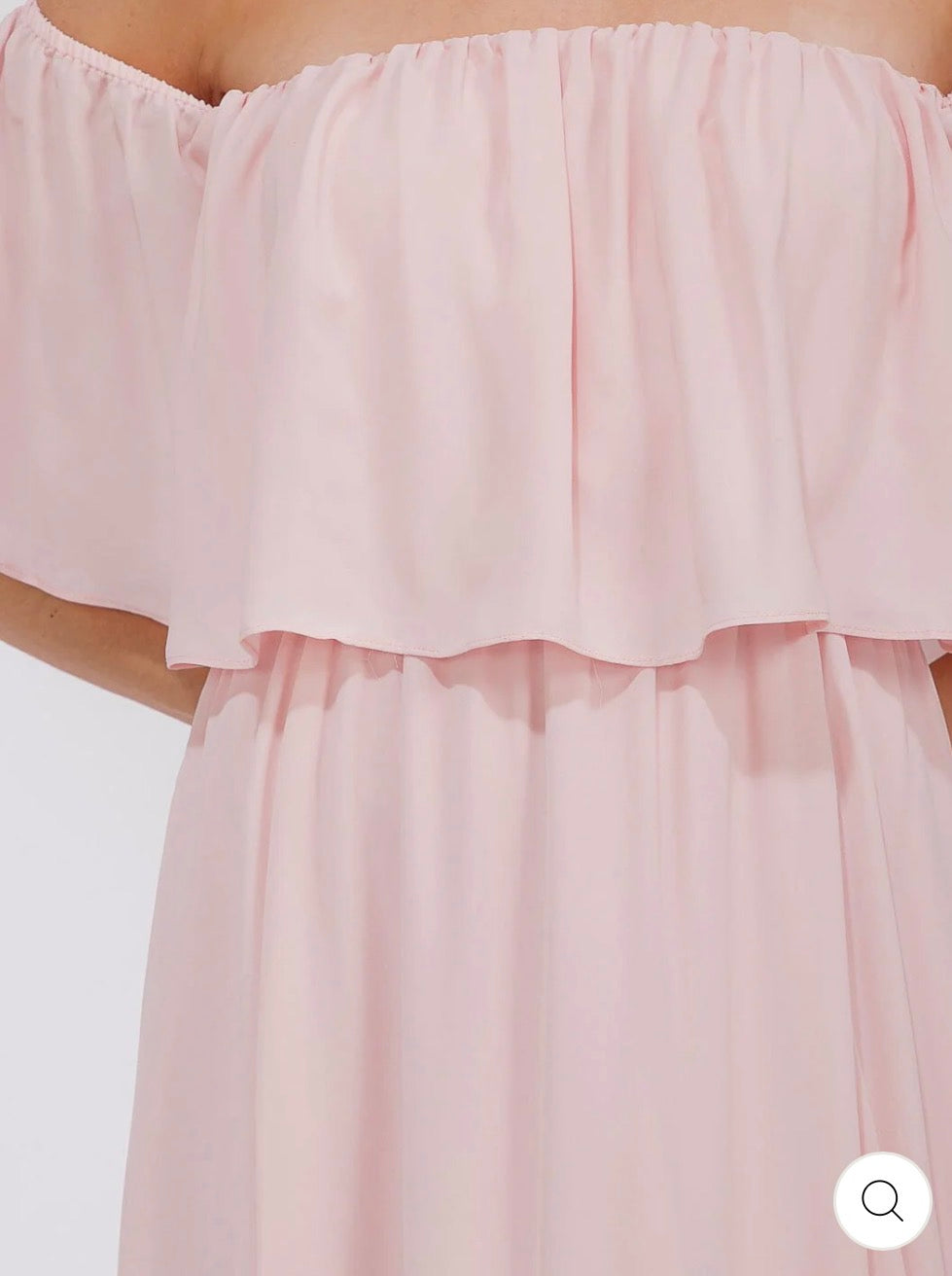 Vestido rosado largo shoulder off