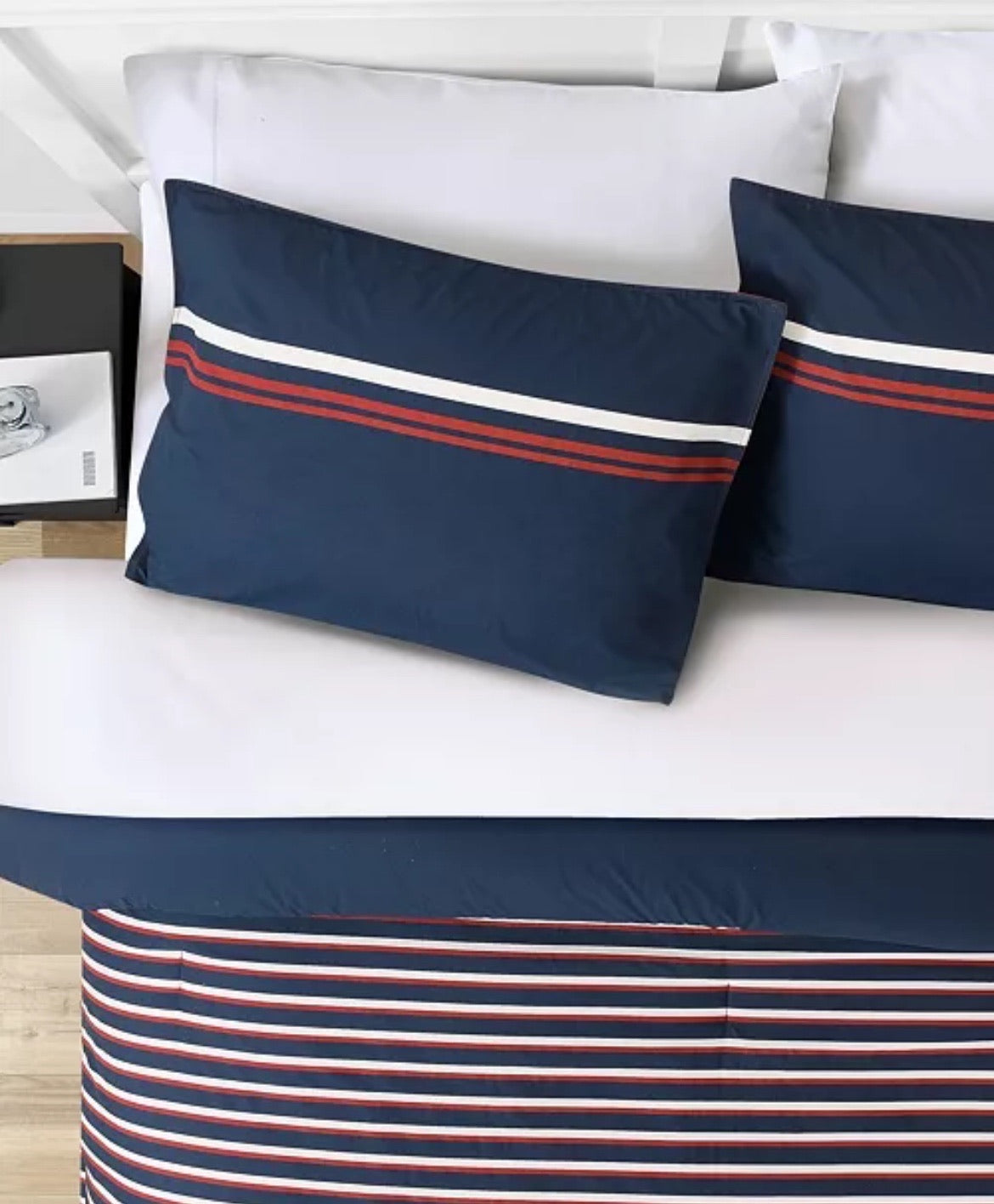 Nautica Mineola Twin Duvet Cover Set Navy Twin