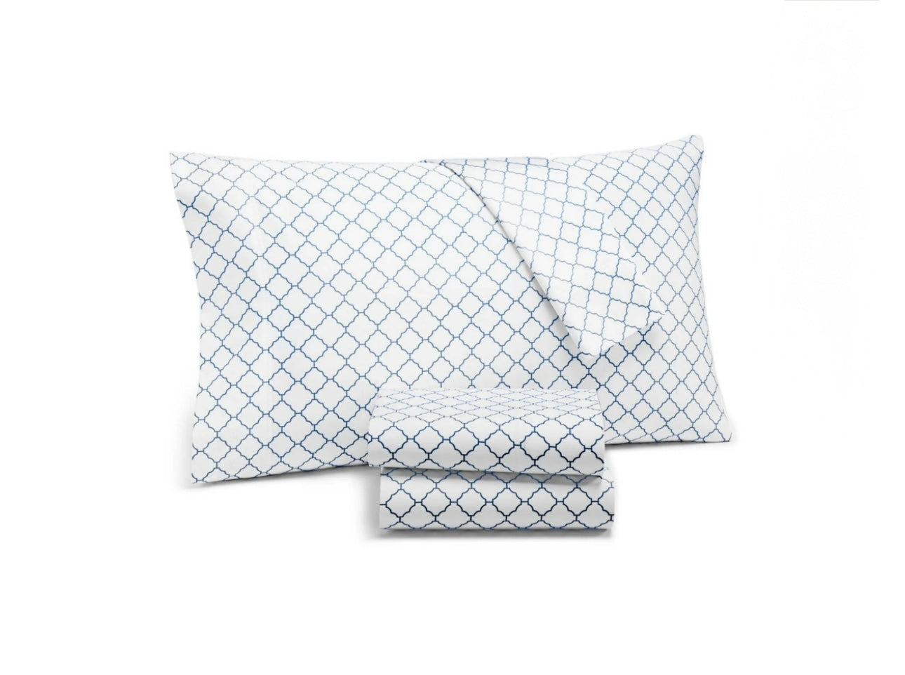 Charter Club New Geo Cotton 550-Thread Cornflower Twin Sheet Set. 3 piezas.