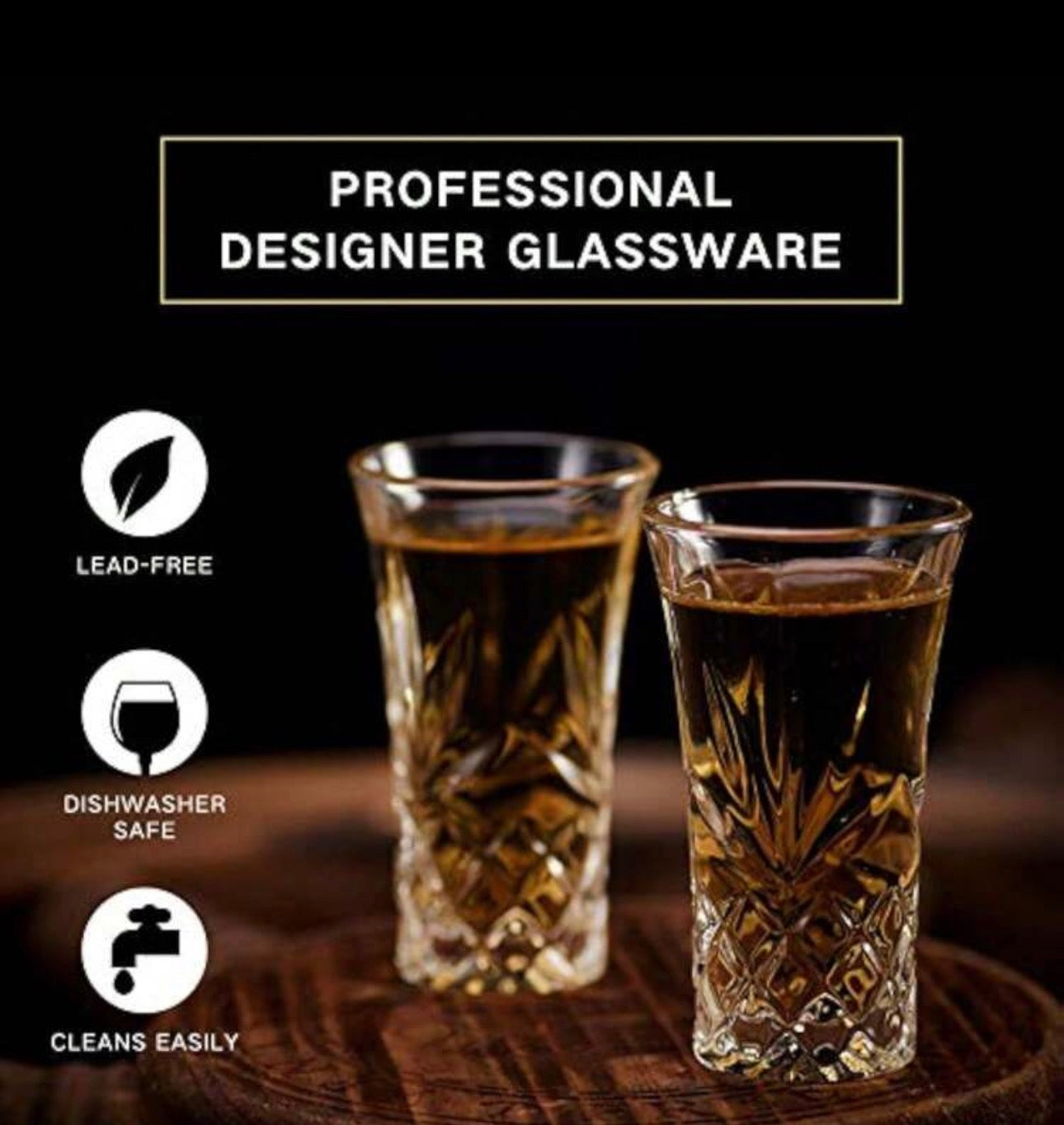 6 vasos de tequila de 2 onzas cada uno