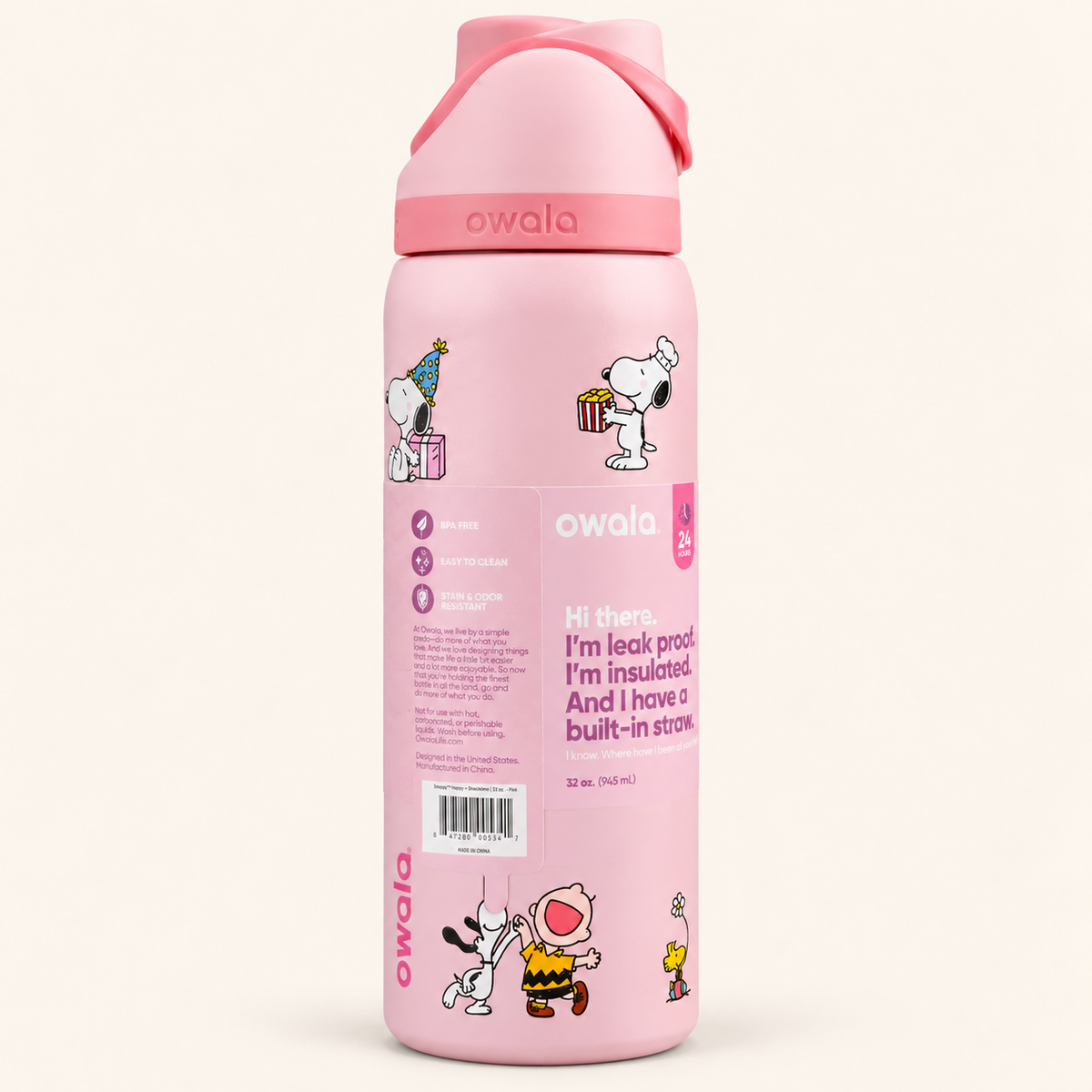 Termo Owala Rosa Snoopy