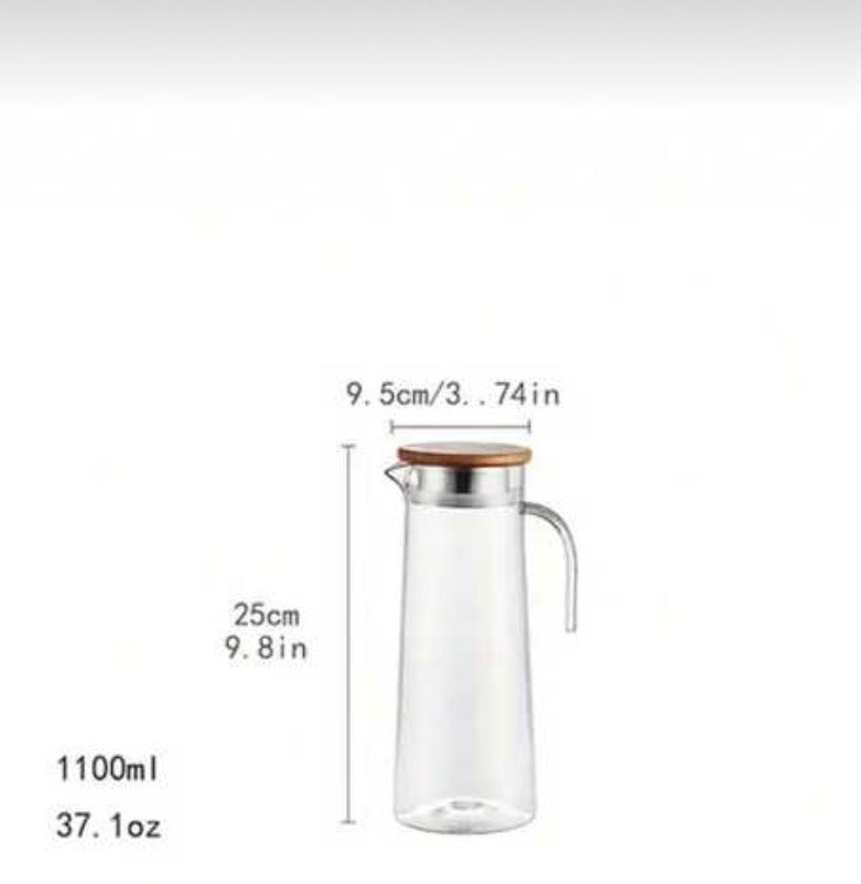 Jarra de bebidas resistente con cubierta de madera 1100 ml