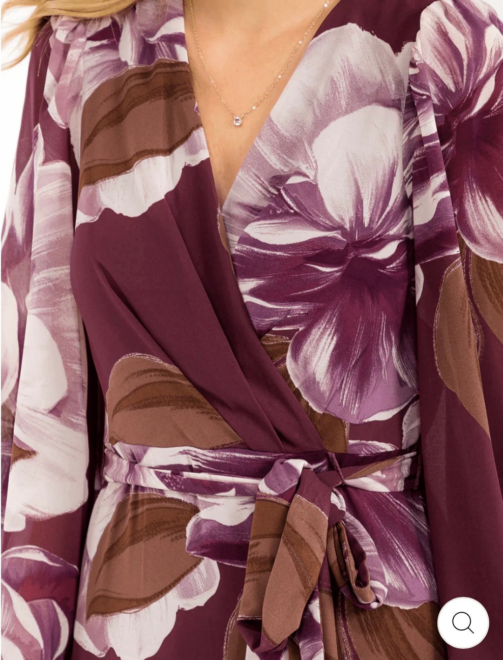 Vestido maxi floral manga larga
