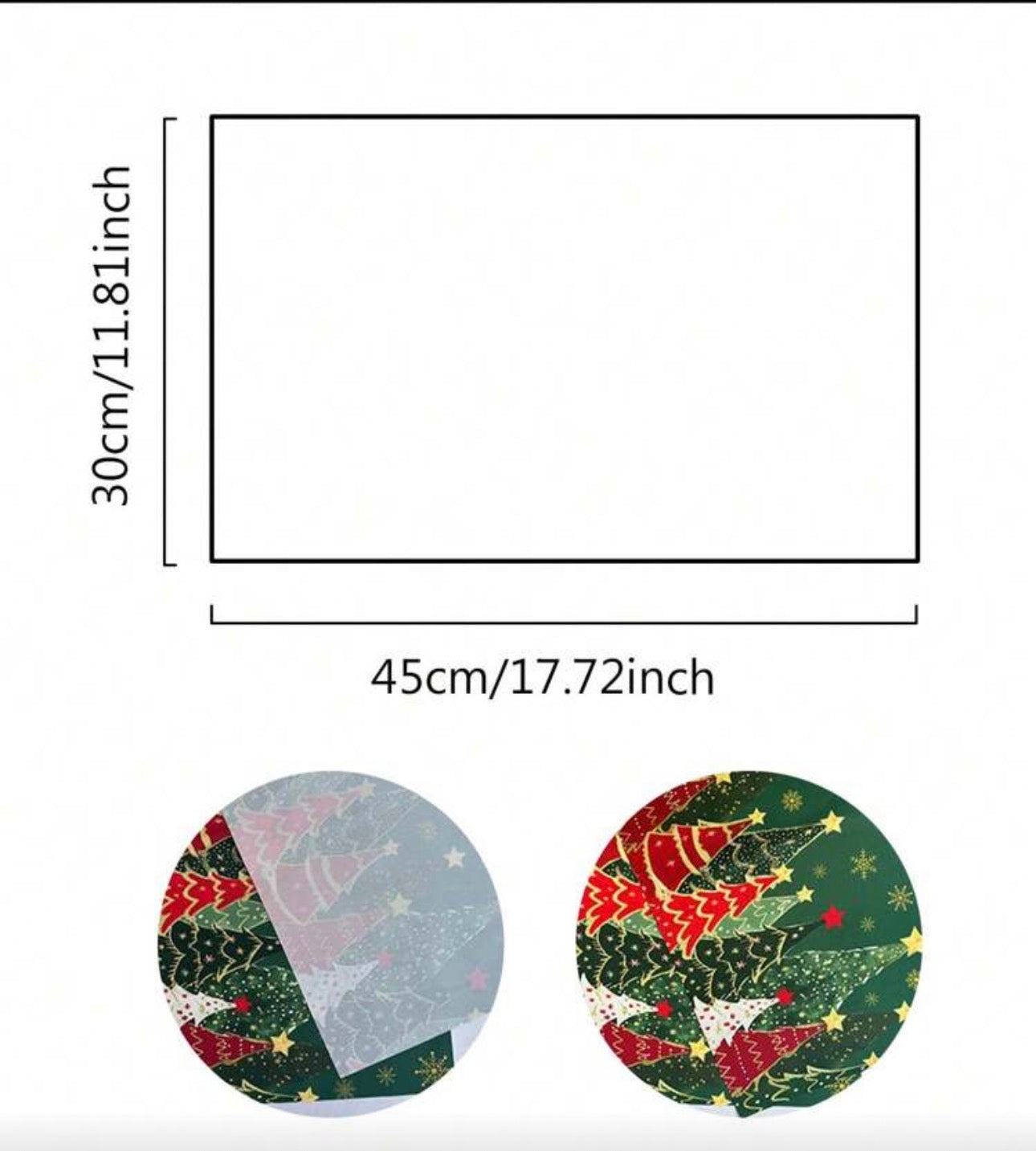 4 manteles de Navidad verde con dorado y rojo