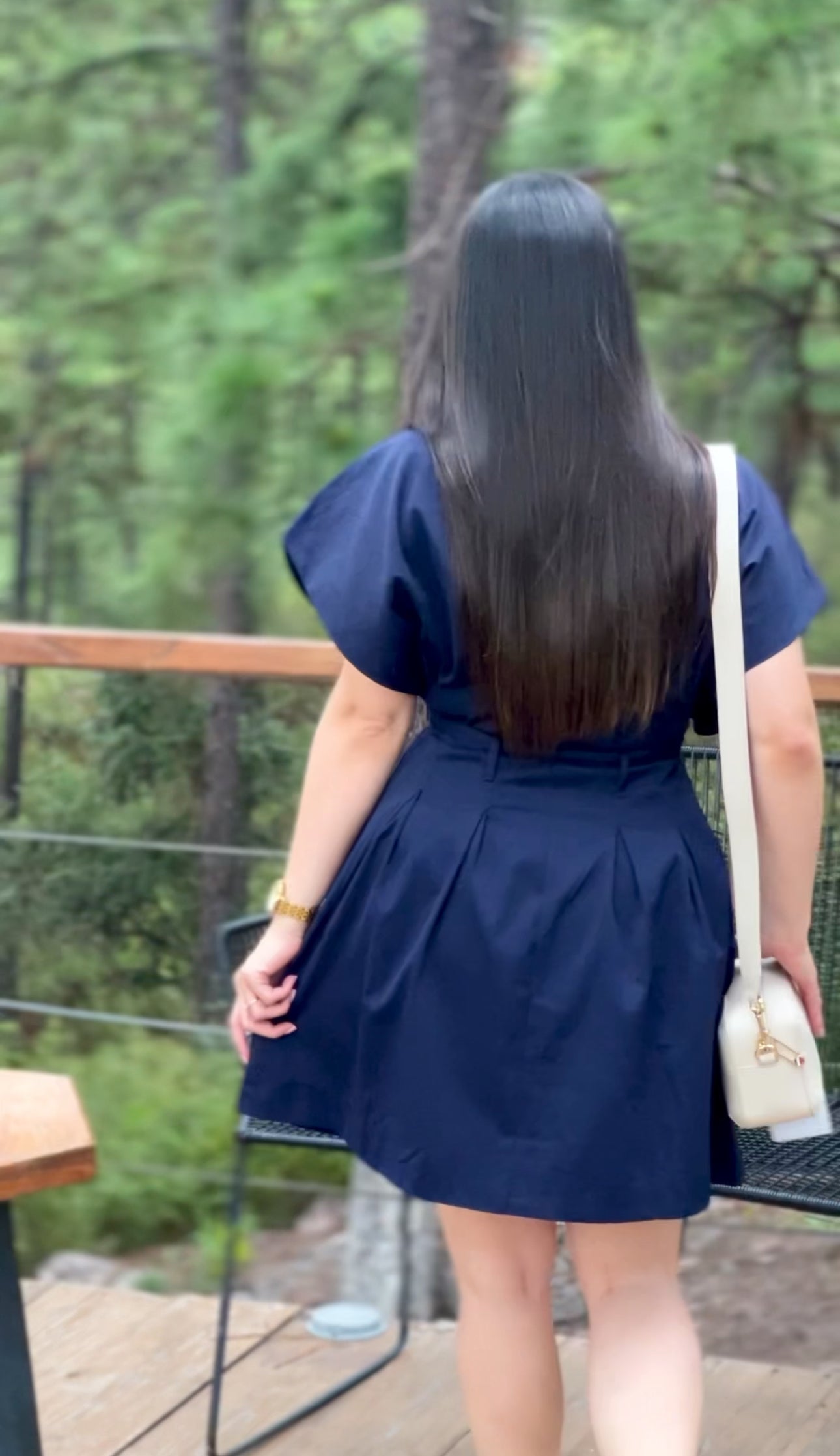 Vestido estilo europeo azul marino