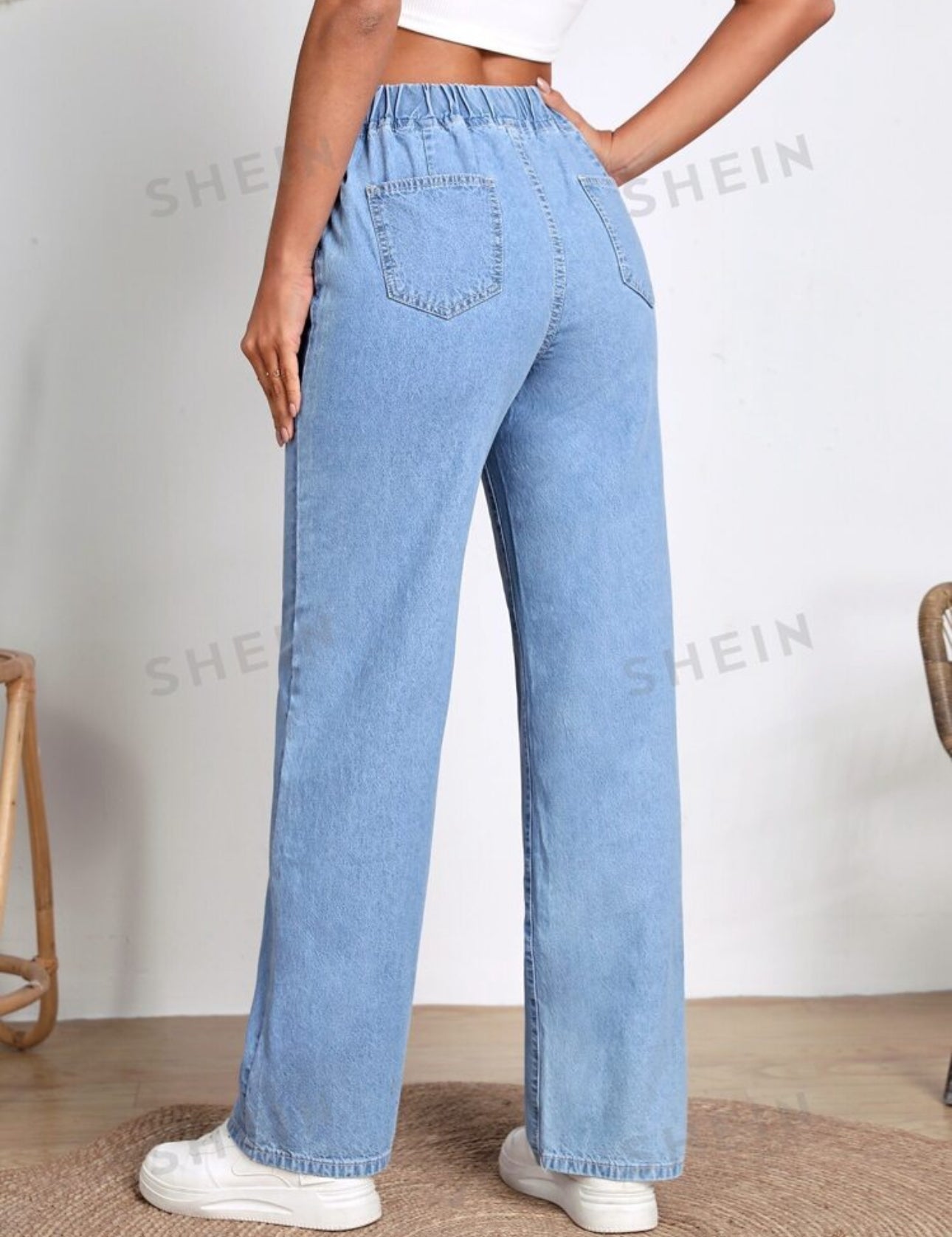 Jeans azul claro con elastico