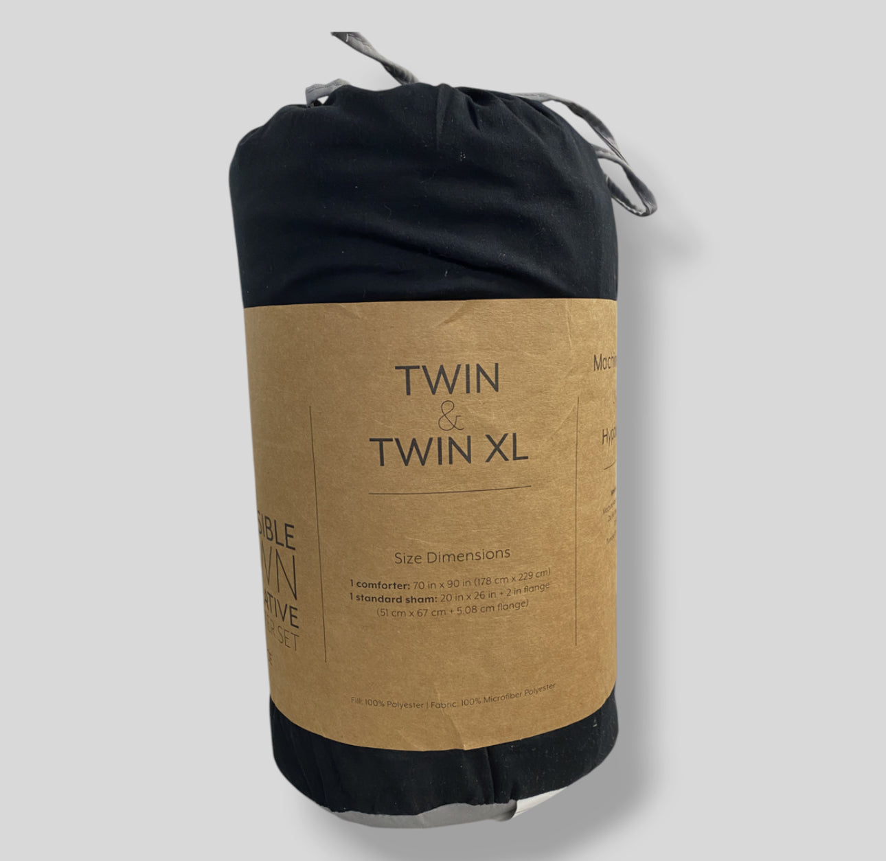 Ienjoy Home Black Fog Microfiber Down Alternative Twin/Twin XL Comforter Set - 2 piezas - 1 comforter and 1 standard sham