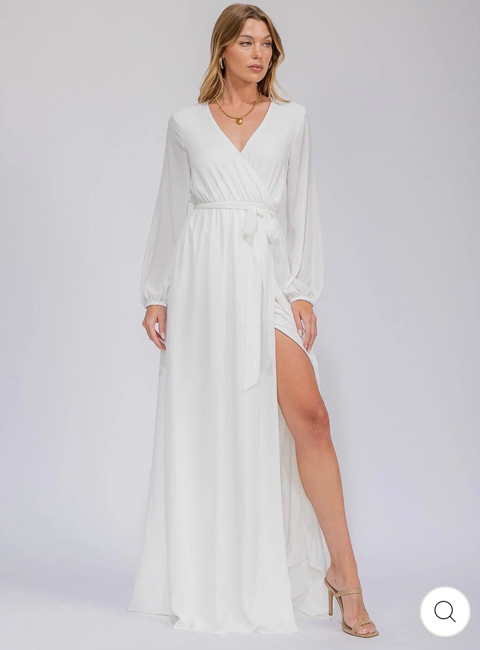 Vestido blanco largo elegante