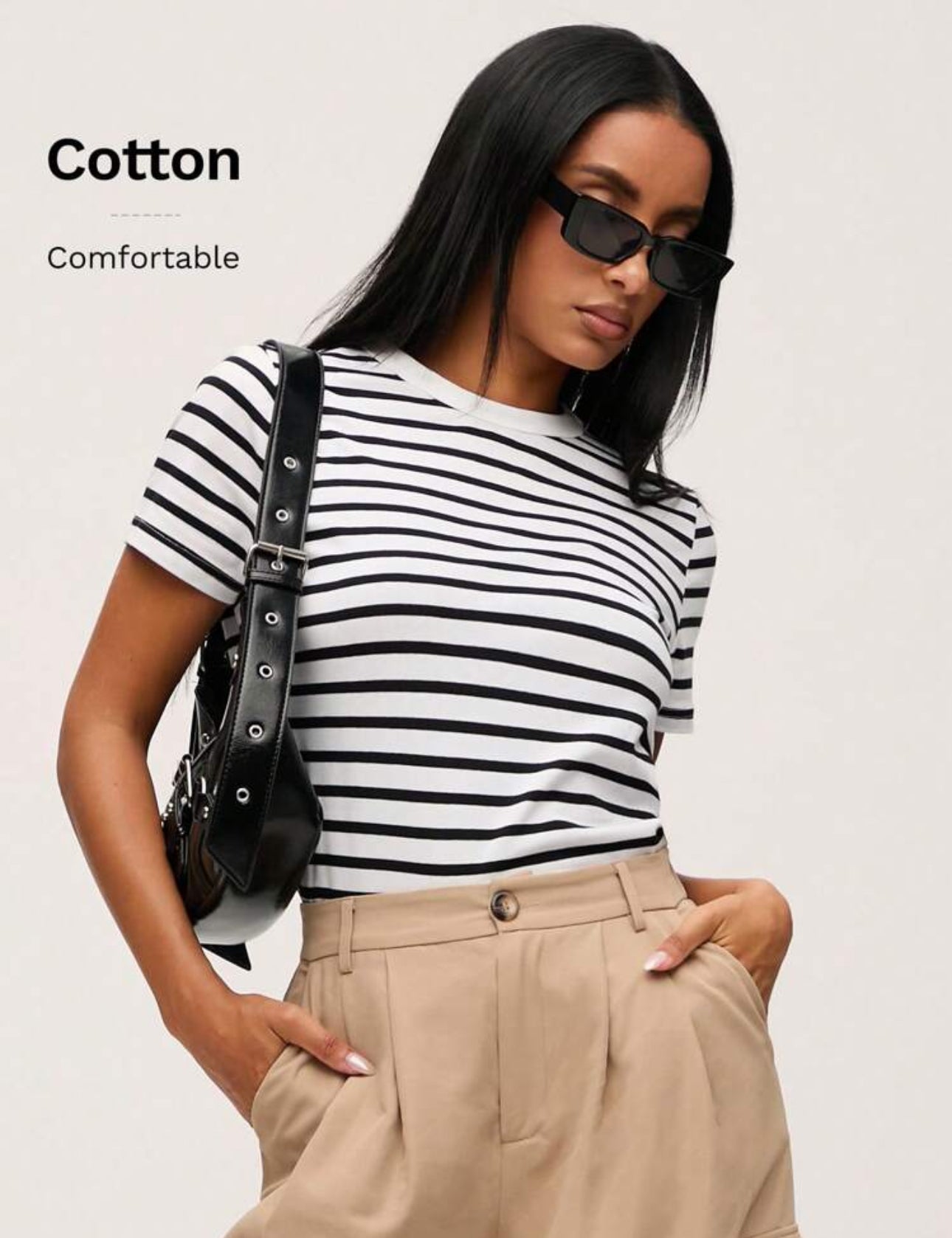 Camisa de algodón líneas negras y blancas