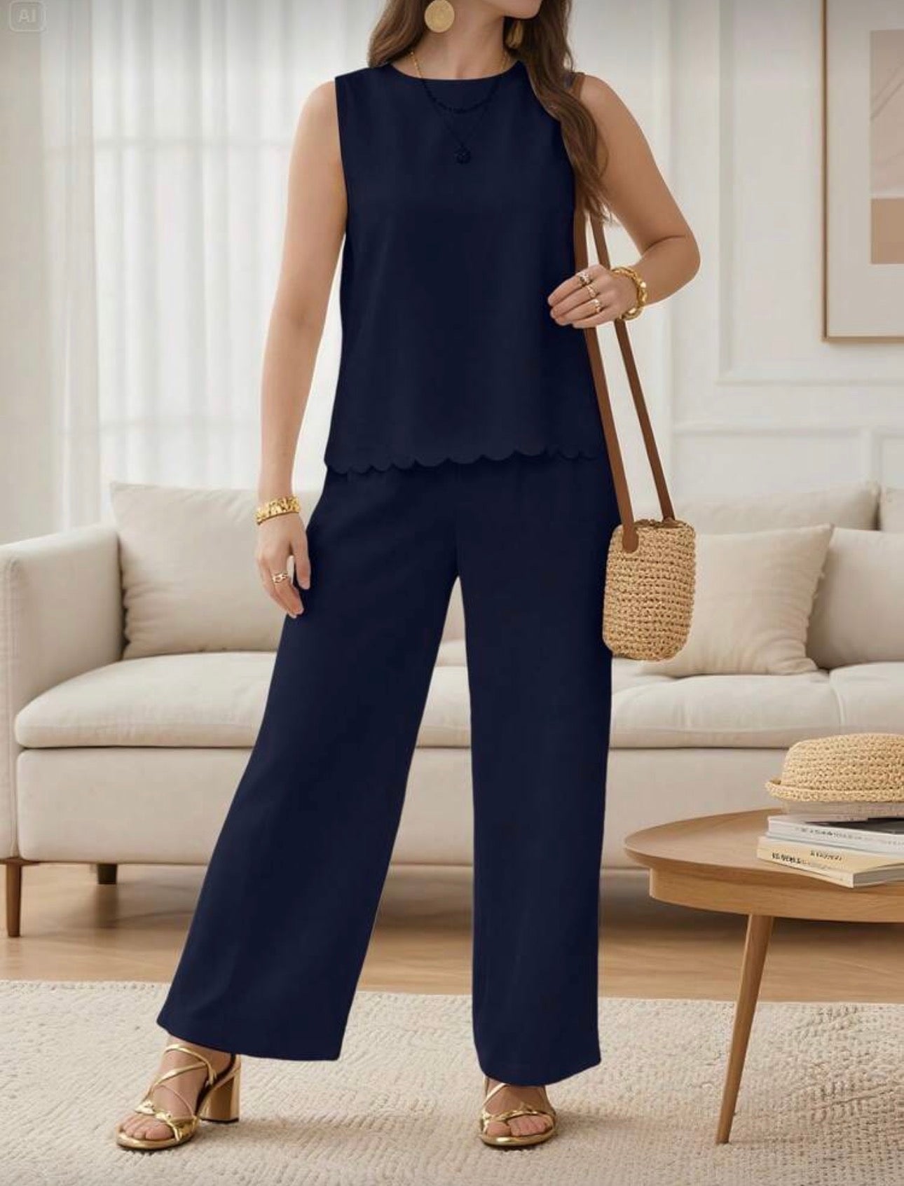 Conjunto azul con lazos