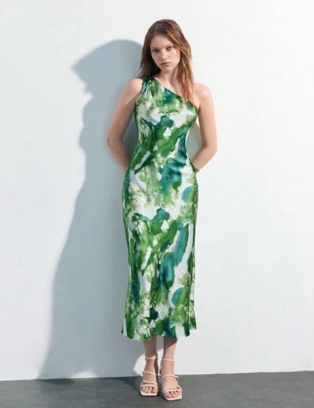 Vestido verde y blanco