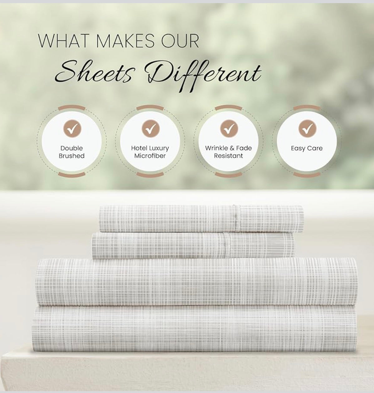 ienjoy Home 3 Piece Thatch Patterned Home Collection Premium Ultra Soft Bed Sheet Set, King, Gris
