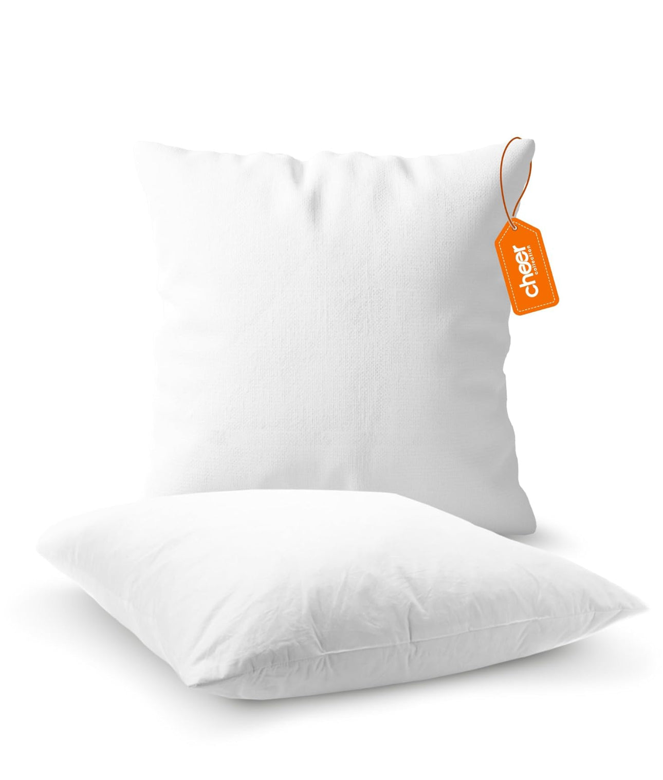 Cheer Collection Throw Pillows - Decorative Square Pillows for Bed and Couch - Snuggy 26x26 Euro Pillow Inserts with Cover