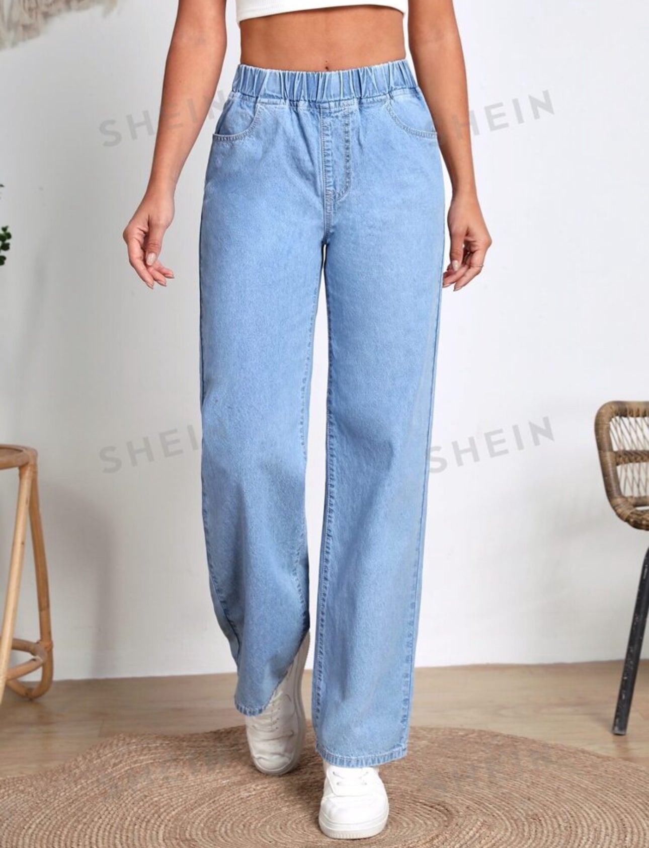 Jeans azul claro con elastico