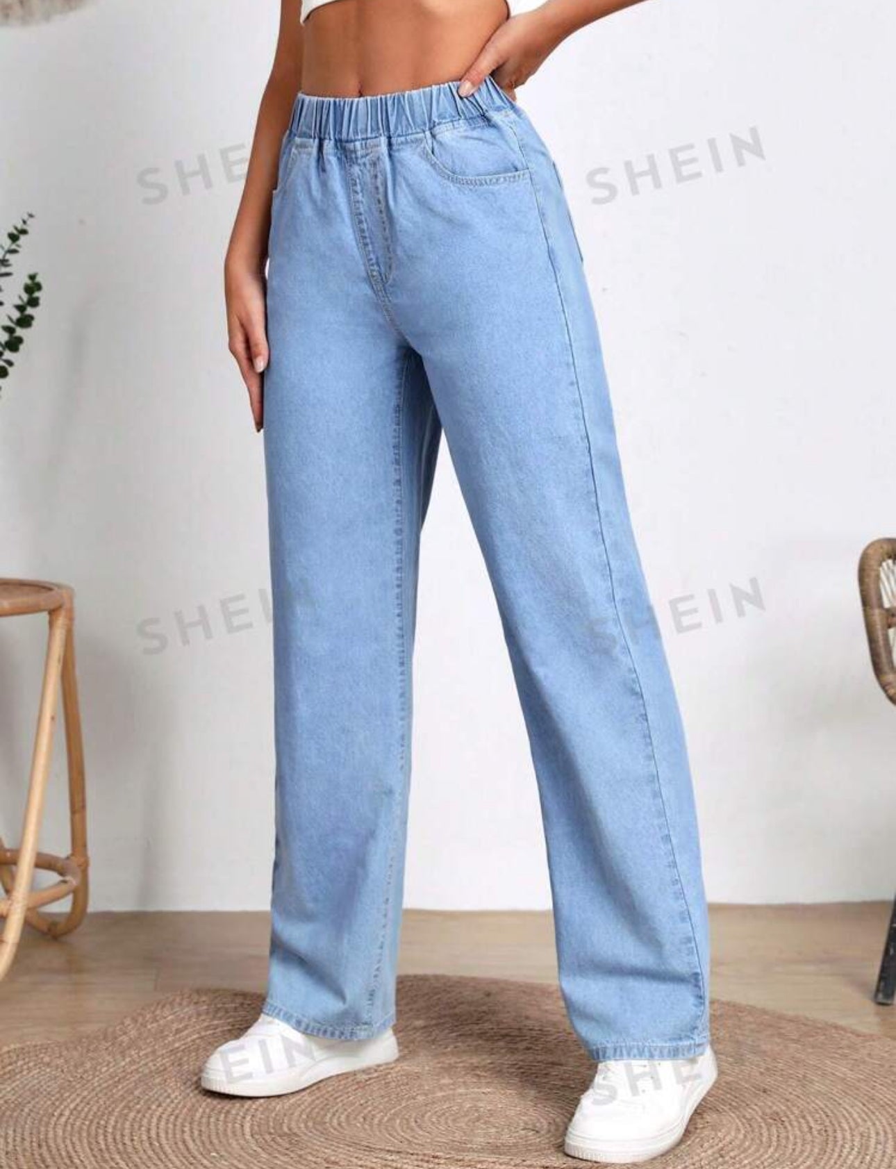 Jeans azul claro con elastico