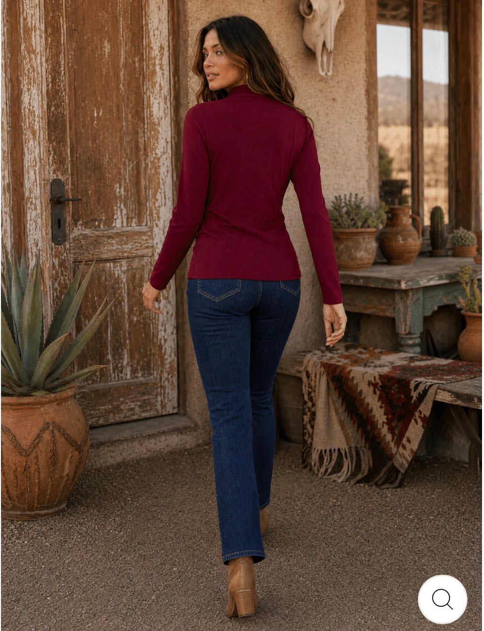 Camisa roja manga larga elegante