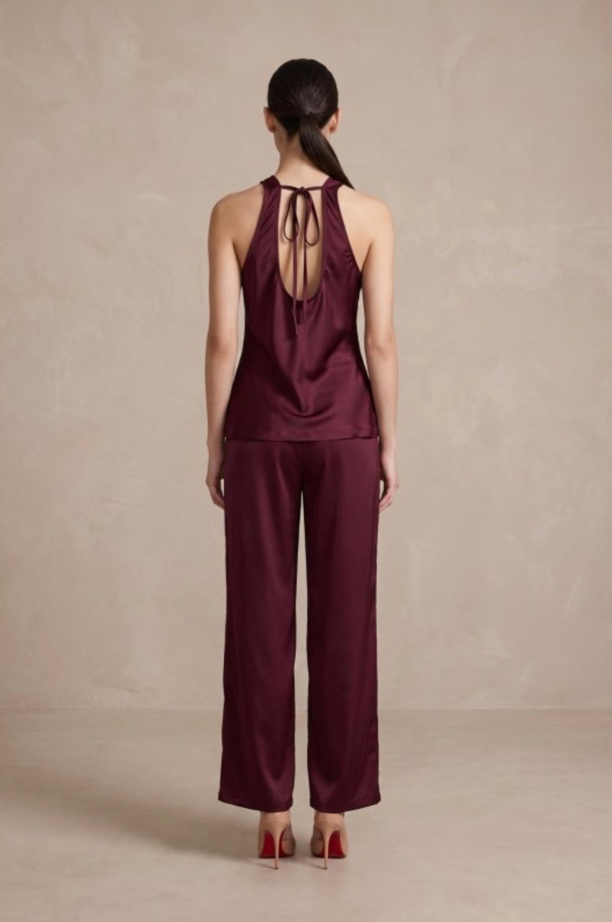 Conjunto Satiné Bordeaux rojo burgundy