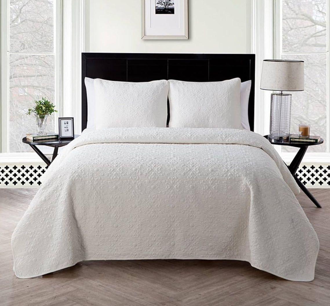 VCNY Home - Caroline Full/Queen Size Quilt, 3 Piezas. Lightweight Bedding Quilt Set with Matching Shams