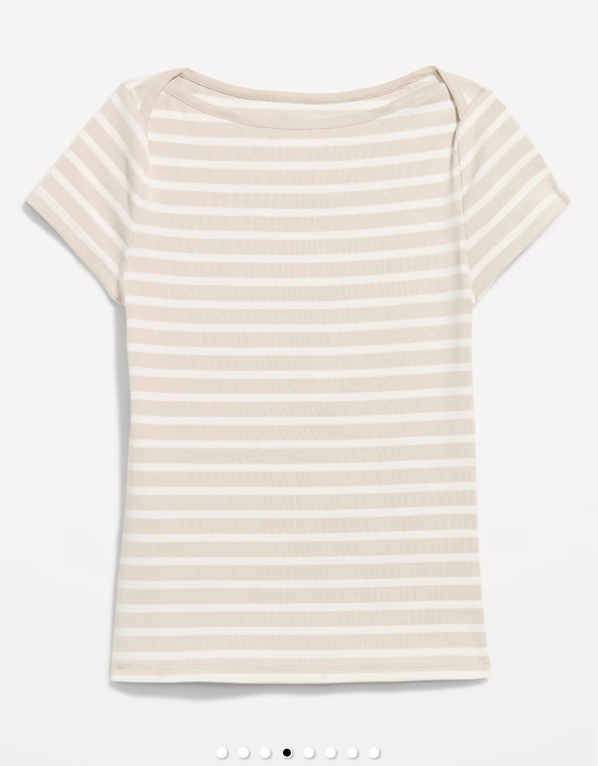 Camisa tipo Snug Boatneck beige y blanco