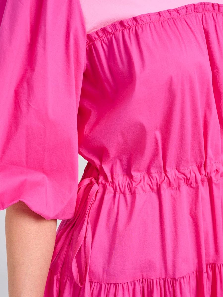 Vestido rosado MIDI puff