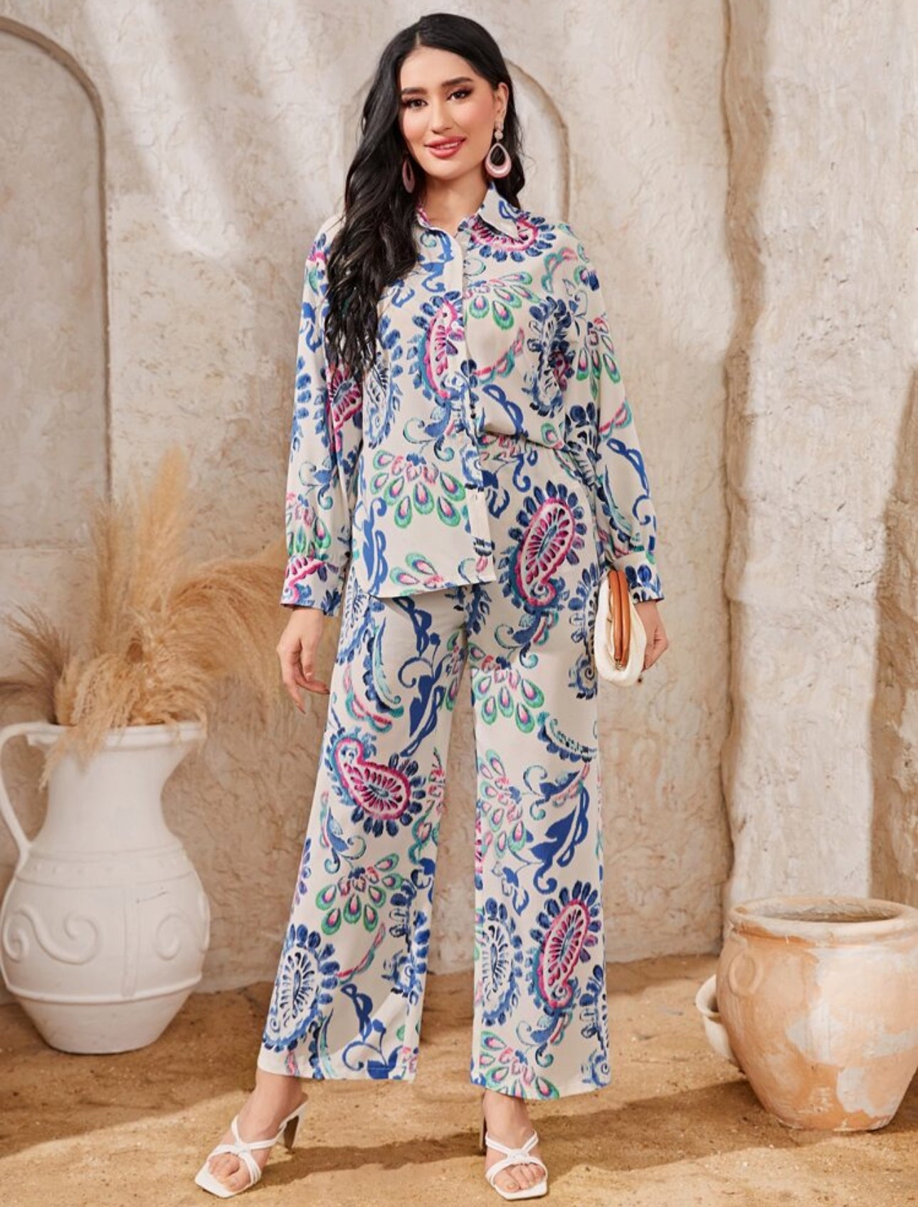 Conjunto multicolor rosado y azul
