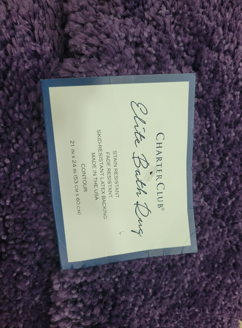 Charter Club
Elite Contour Bath Rug, 1 Alfombra de Baño Morada