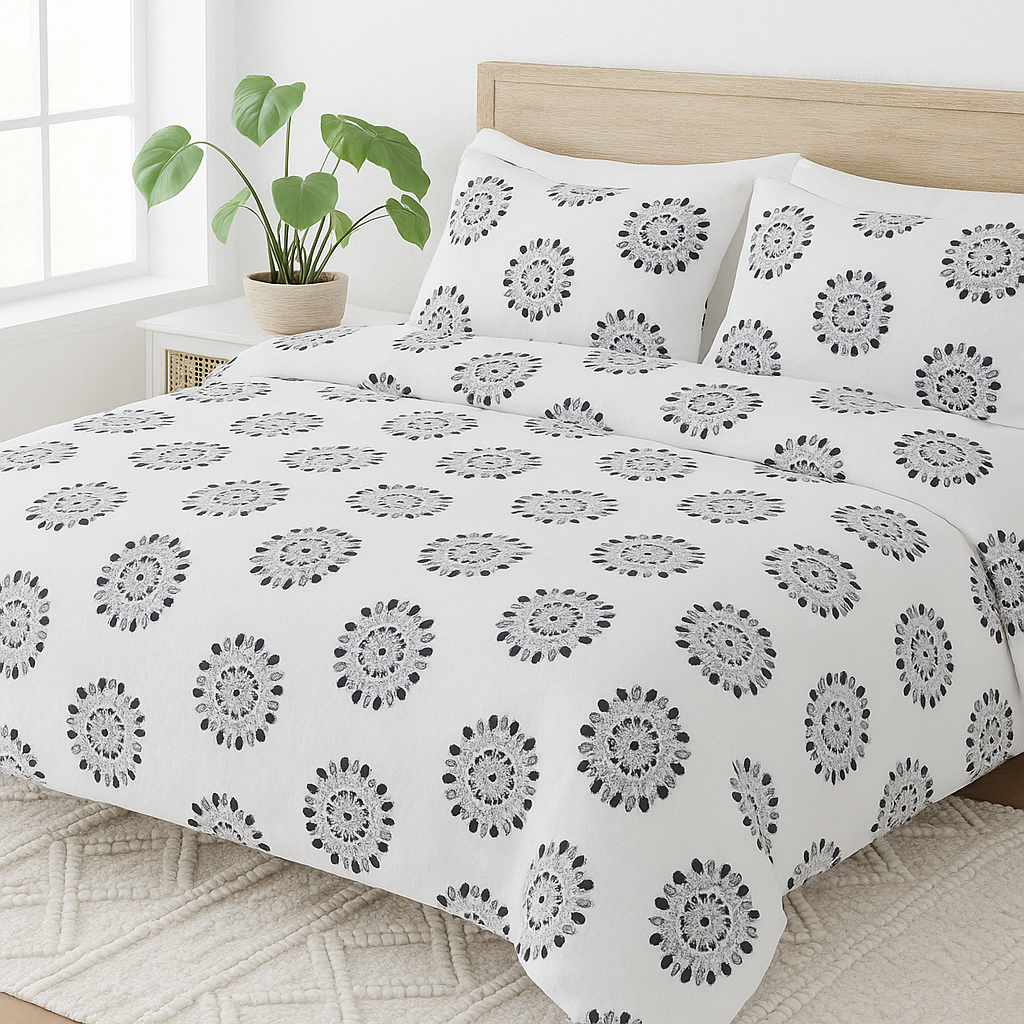 Kaycie Gray NAVY IRIS Star Tie Duvet Cover Set, 2 Piezas, Twin