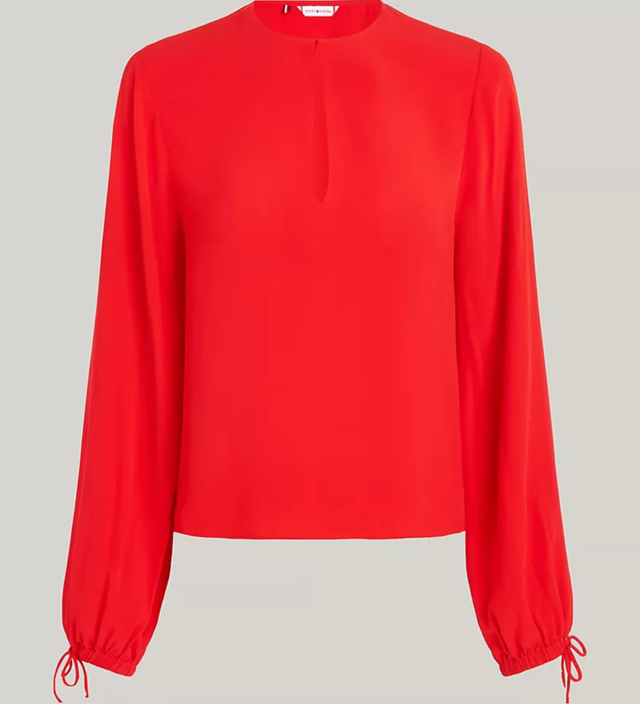 Camisa manga larga color rojo Tommy Hilfiger - relaxed fit crepe blouse