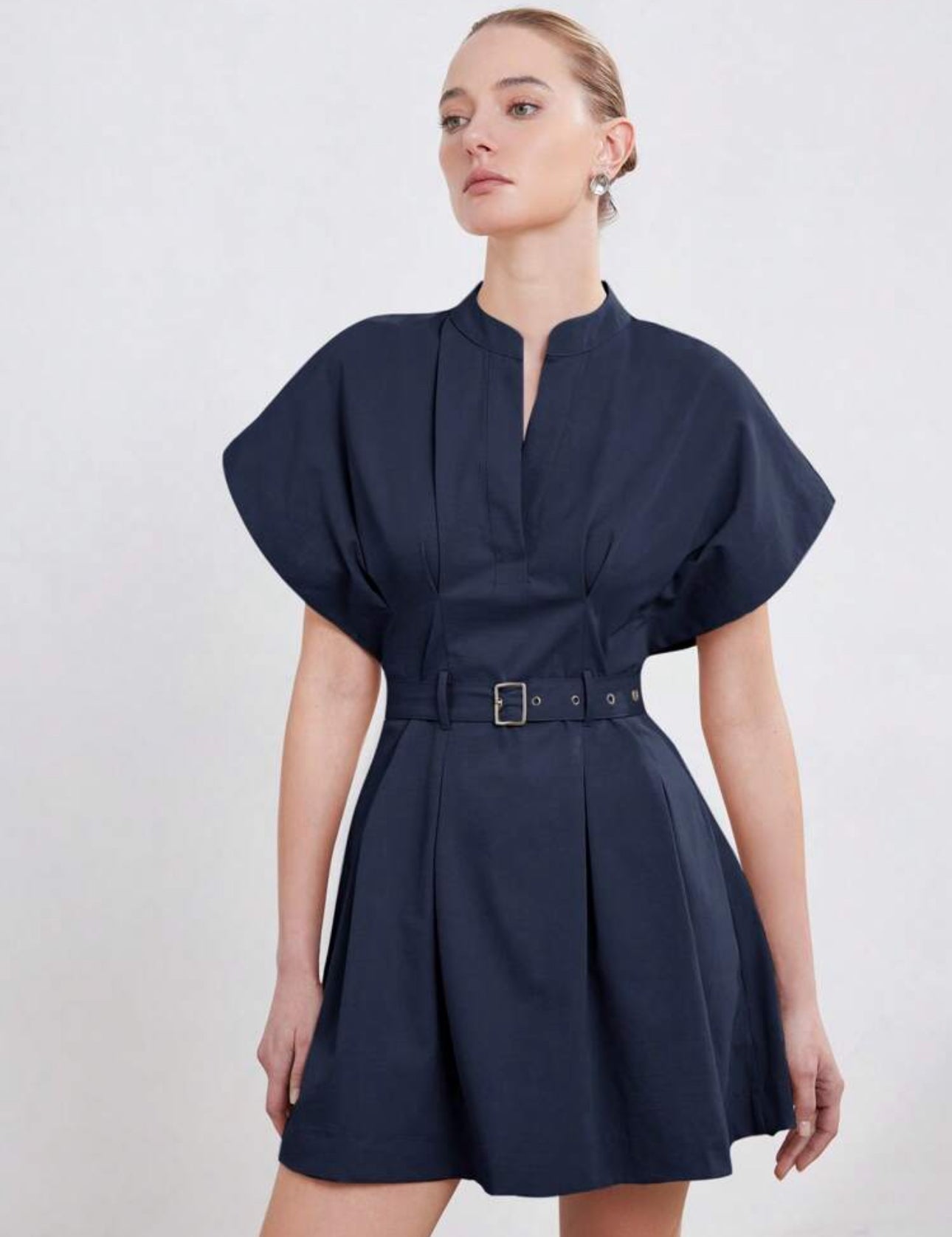 Vestido estilo europeo azul marino