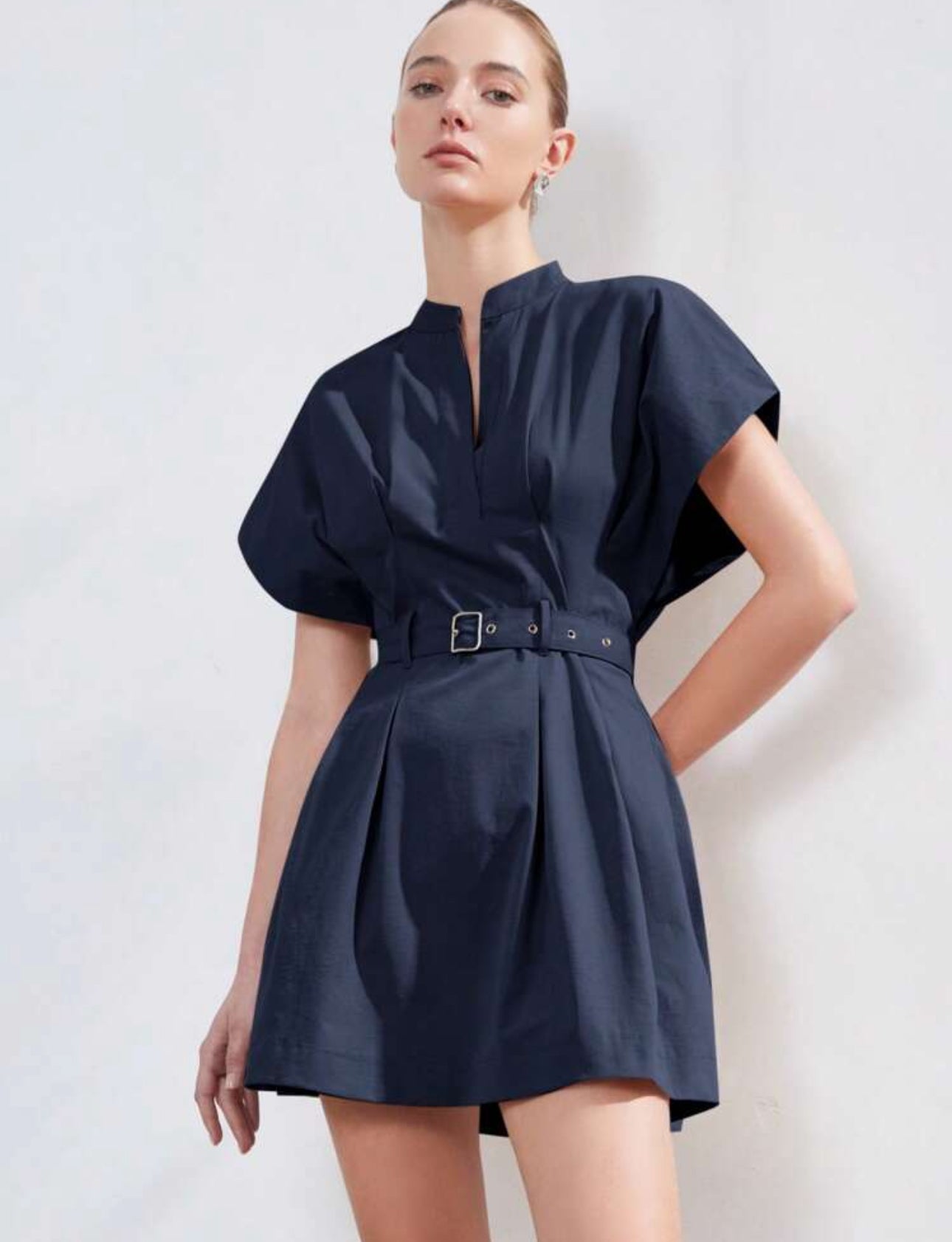 Vestido estilo europeo azul marino