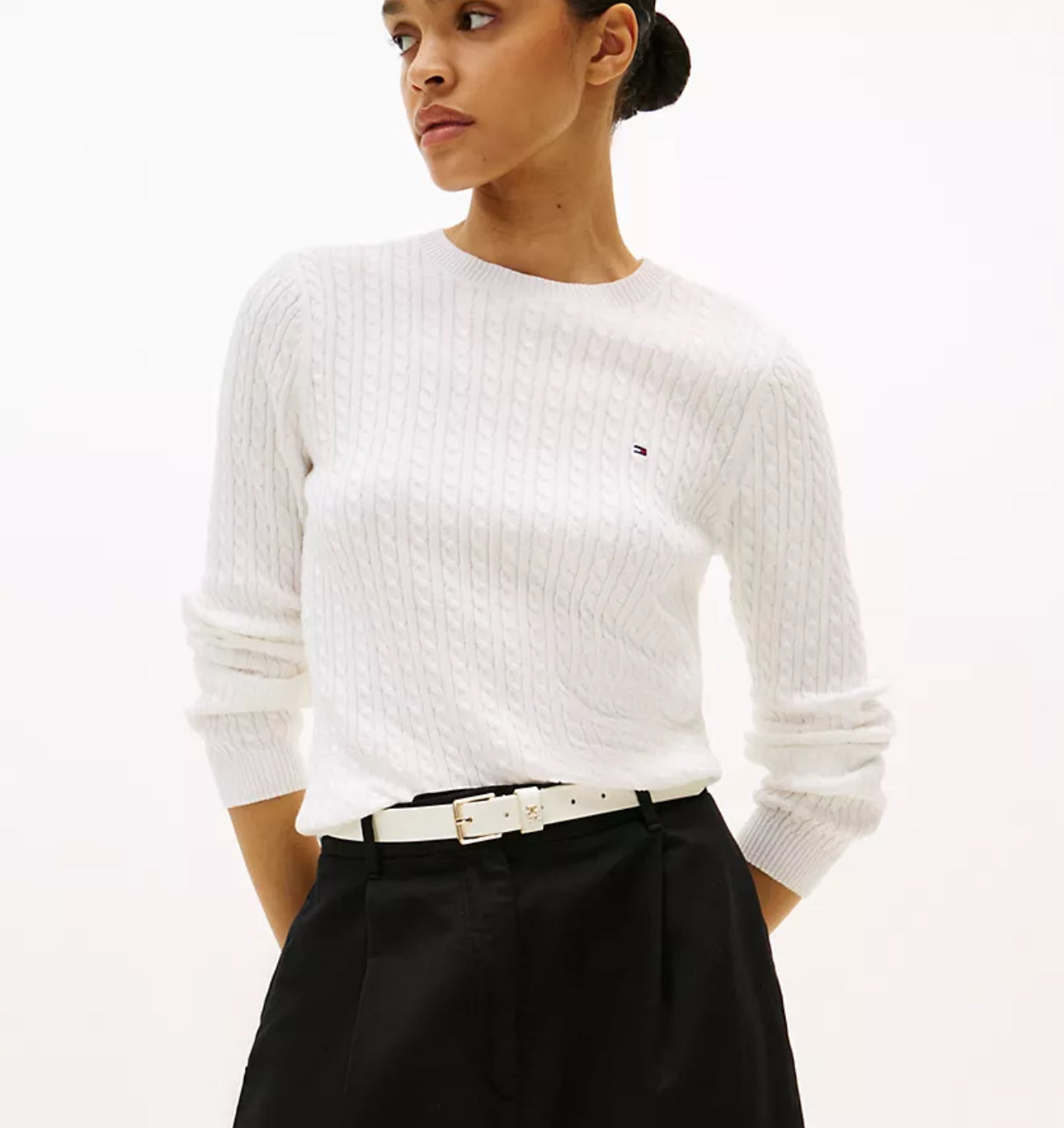 Sueter de punto color blanco
