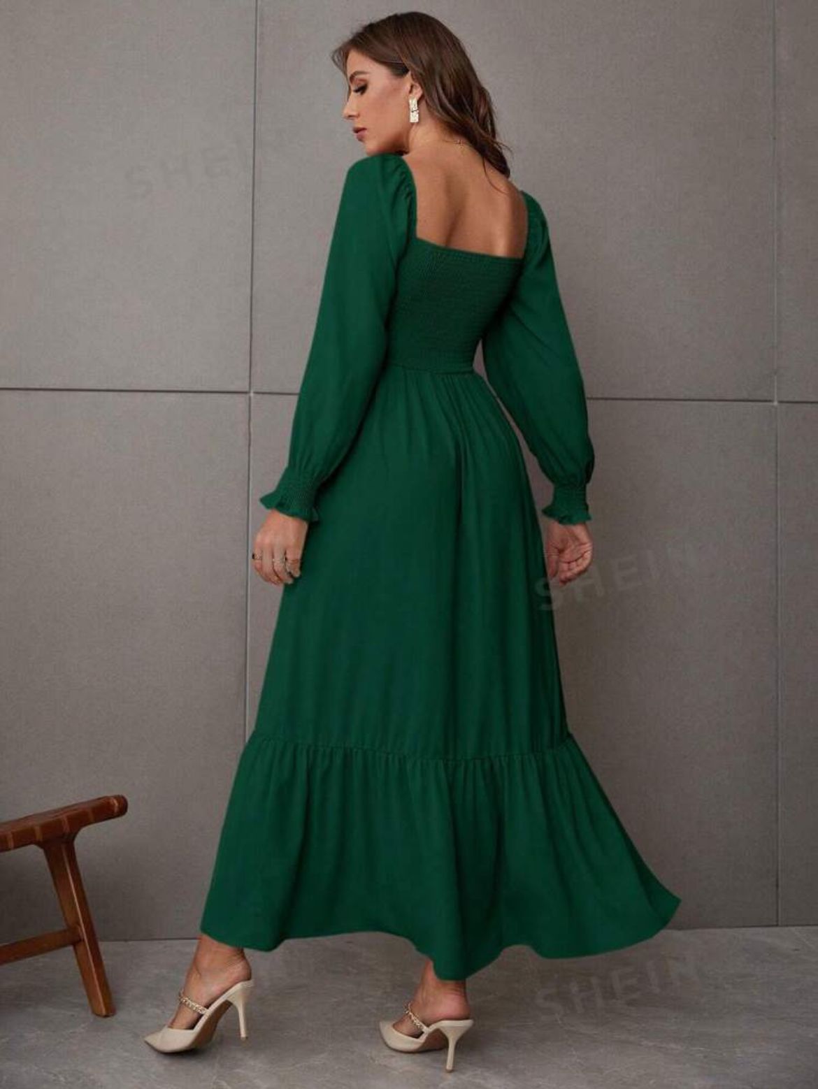 Vestido largo con elastico en la parte superior
