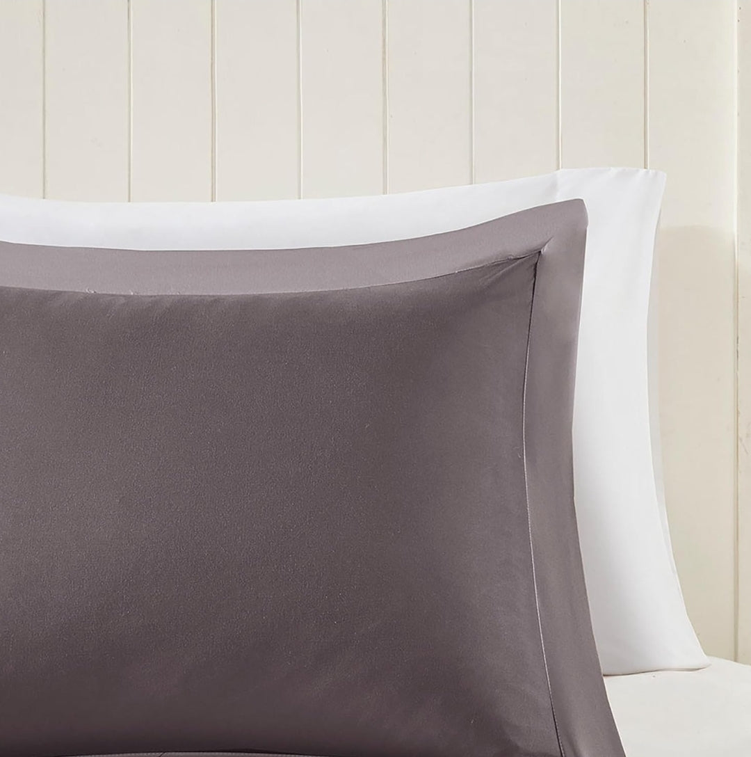 Madison Park Essentials Larkspur Comforter Set, 3 Piezas, Gris, Full/Queen