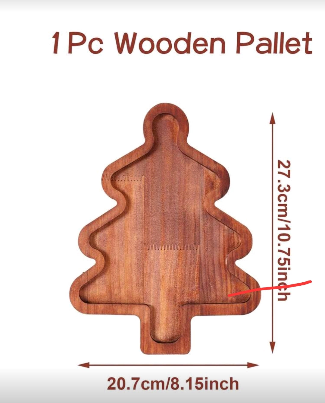 Bandeja de Madera de Árbol Navideño