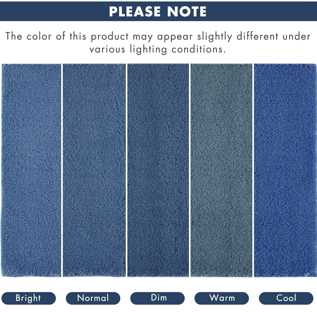 Madison Park Signature Marshmallow Bathroom Rug Non Slip, Luxrurious Plush Bath Mat, Absorbent, Quick Dry, Spa Design Bath Room Décor, 24x72, 1 Alfombra de Baño Azul