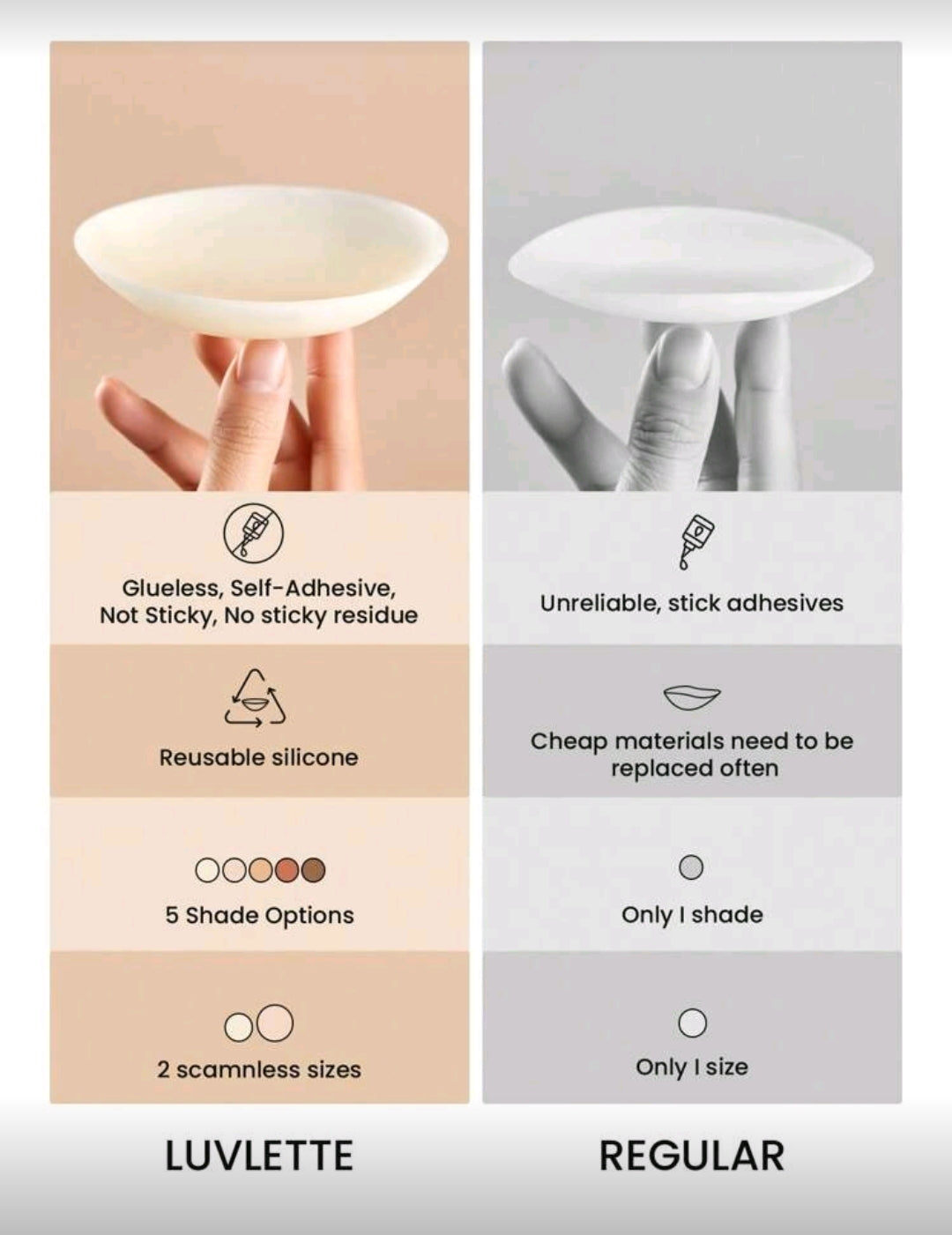 Cubiertas reutilizables para pezones 3.1 pulgadas