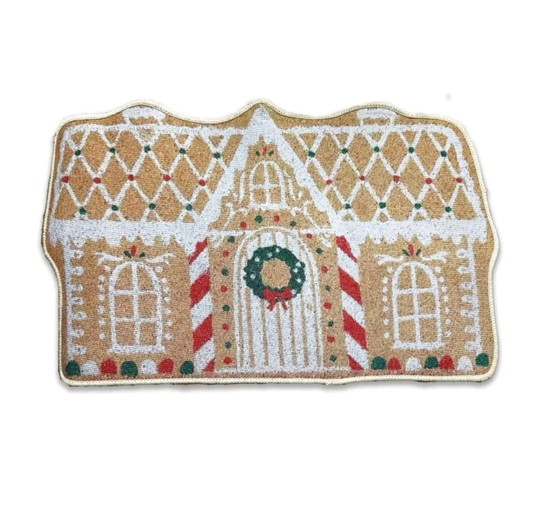 Alfombra Navideña de Casa de Galleta de Jenjibre