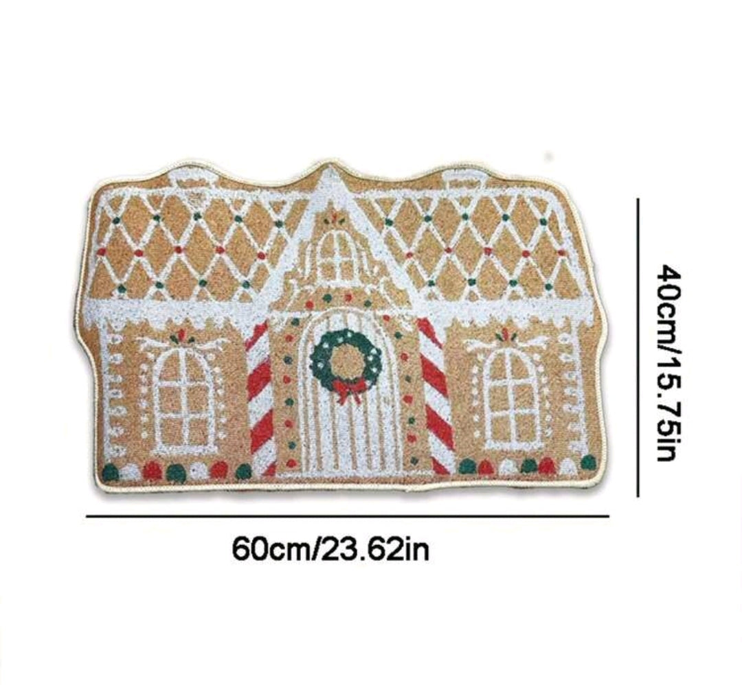 Alfombra Navideña de Casa de Galleta de Jenjibre