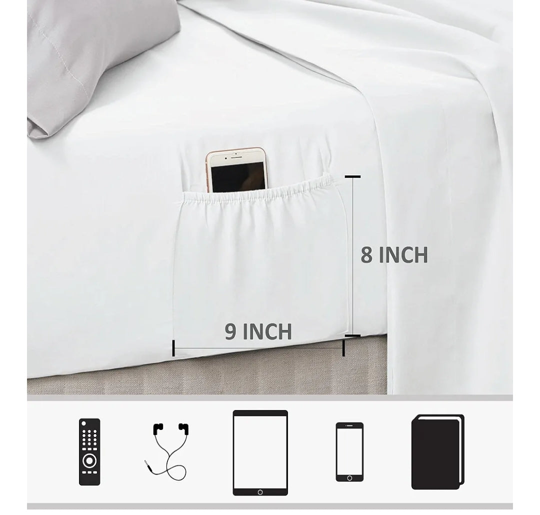Madison Park Comfort Spaces Bed in A Bag-Trendy Casual Design Cozy Comforter with Complete Sheet Set with Side Pocket, All Season Cover, Matching Shams, Amarillo, 9 Piezas, King