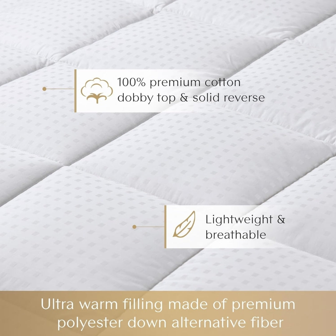 CROSCILL Queen Comforter Soft Cotton Dobby Top Design Solid Reverse, Blanco, 1 edredón