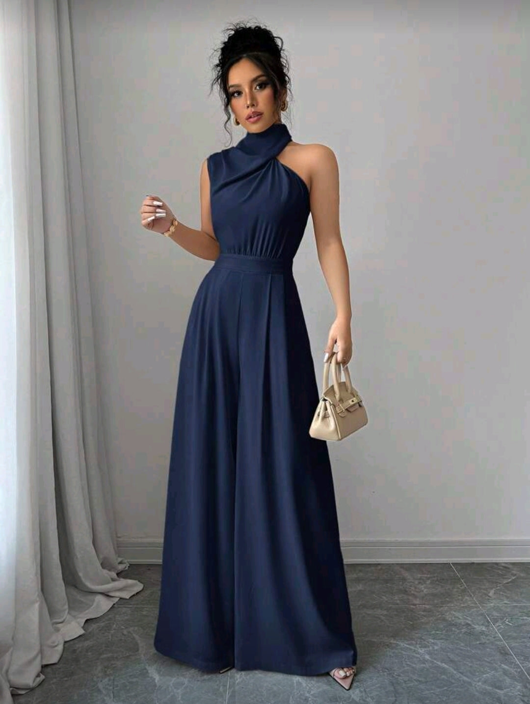 Jumpsuit Azul de Pierna Ancha