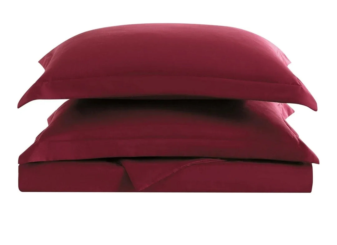 TRULY SOFT Everyday Duvet Set Burgundy Polyester 3 Piezas, Full/Queen Duvet Set, morado