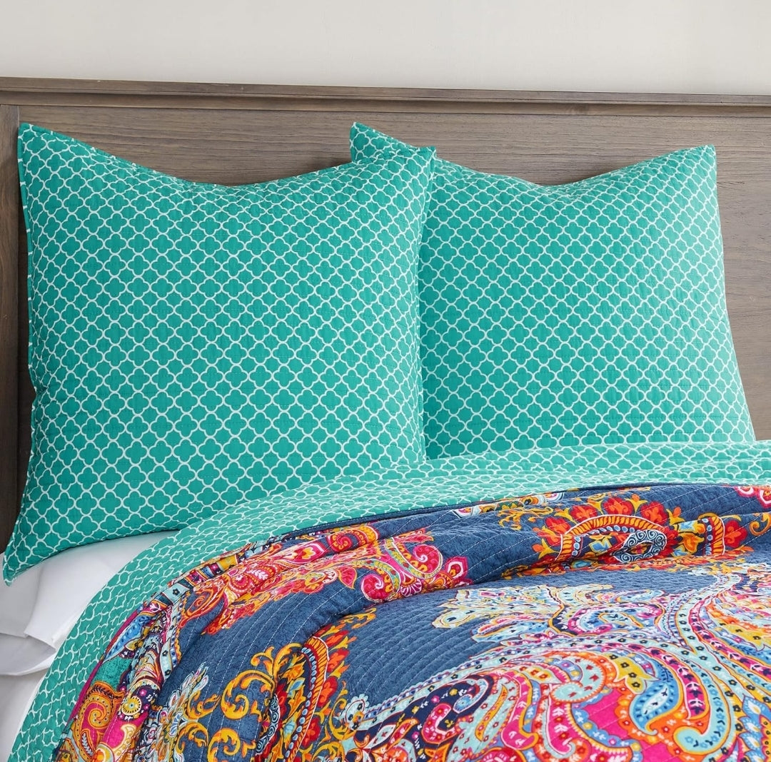 Levtex Home - Fantasia - Euro Shams Set of Two - (26x26in.), No Insert - Trellis - Cotton. Set de 2 Fundas de Almohada