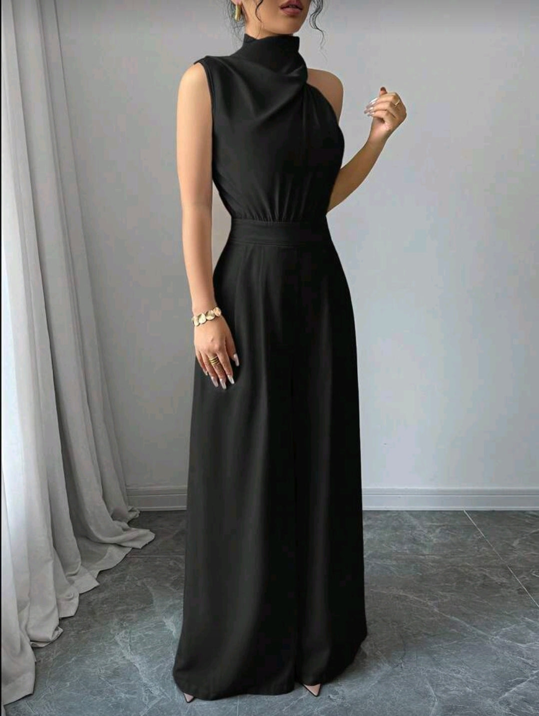 Jumpsuit Negro de pierna ancha