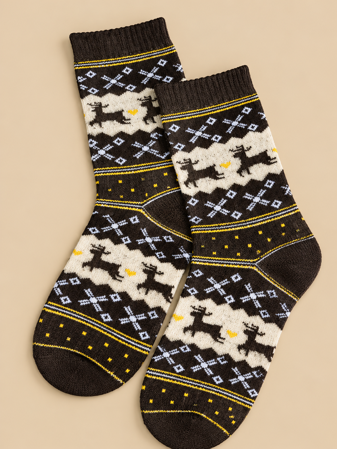 Calcetines de Renos Cafe y Gris