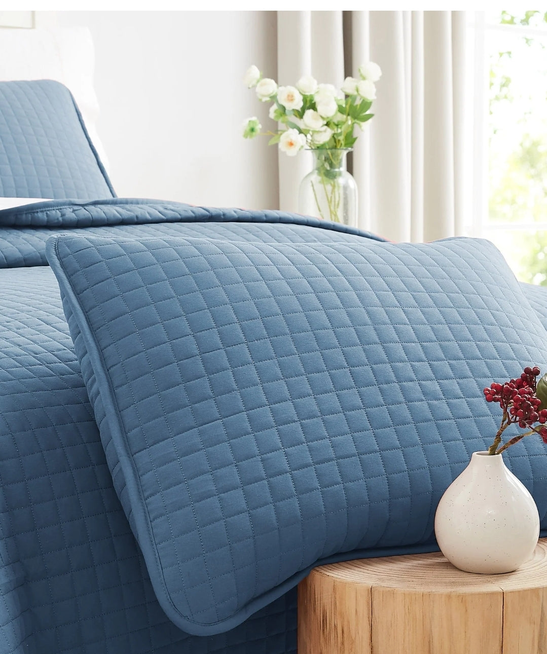 Southshore Fine Living, Inc. Twin Quilt Bedding Set Soft Microfiber, 2 piezas,Azul, Twin